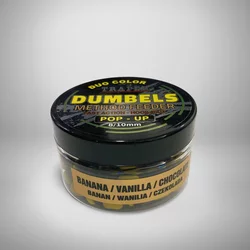 TRAPER MF Dumbels Pop-up Mamac, Dvobojni, 8-10mm, Banana/Vanila/Čokolada, 30g