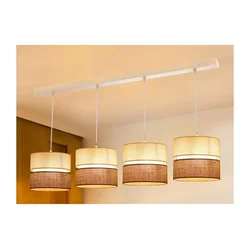 Brilagi - Luster na sajli ROYAL YUTE 4xE27/15W/230V bež/krem/bela