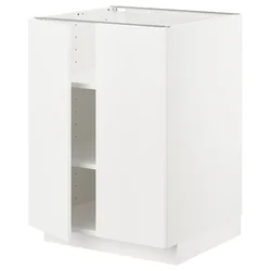 METOD Podni element s policama/2 vrata, bela/Veddinge bela, 60x60 cm