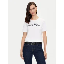 Tommy Hilfiger Majica Script WW0WW42589 Bela Regular Fit