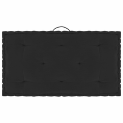 Paletni podni jastuk crni 73 x 40 x 7 cm pamučni