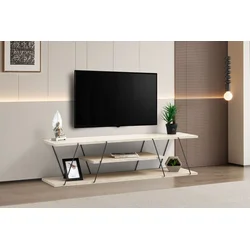 Hanah Home TV komoda Canaz, 120x33x30 cm, Krem-crna