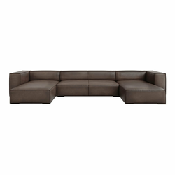 Rjava usnjena kotna zofa (v obliki črke U) Madame - Windsor & Co Sofas
