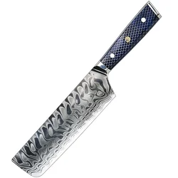 Damaskasti kuhinjski nož YU-37417 - Nakiri / Plava KP37417