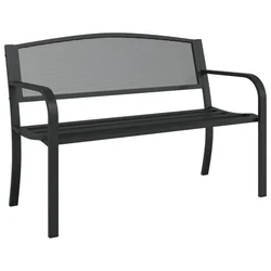 Vrtna klupa 119 cm crna čelična