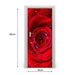tulup.si Nalepka na vratih Rdeča vrtnica 85x205 cm
