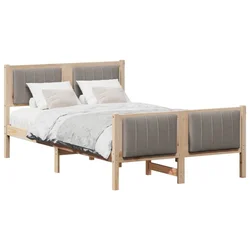 Vidaxl Kovinska posteljna konstrukcija Rjava in taupe 120 x 200 cm
