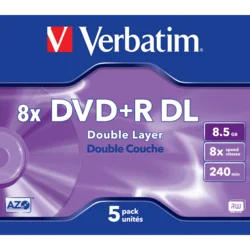 DVD+R Double Layer ploščki, 8x, 8.5GB, 5 kosov