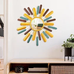 Wallity Ogledalo Mirror Sun 2, 75x75x4cm, Šareno