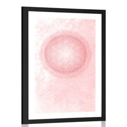 Plakat s paspartujem Mandala v nežnih tonih - 40x60 no frame