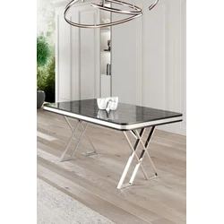 Hanah Home Trpezarijski sto Vals, 130x74x80 cm, Hrom