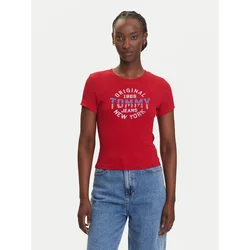 Tommy Jeans Majica New York modra/rdeča/off-bela