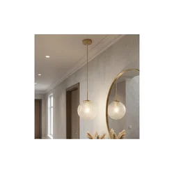 Brilagi - Viseći luster na sajli STELLA 1xE27/60W/230V prečnik 18 cm bež/zlatna