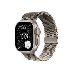 APPLE Watch Ultra 3 Cellular 49mm Natural Titanium Case with Natural Titanium Milanese Loop – Medium (mewy4se/a)