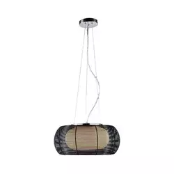 Searchlight 20025 - Luster na sajli 2xE27/60W/230V prečnik 40 cm crna
