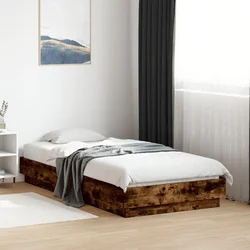 vidaXL Posteljni okvir brez vzmetnice hrast 75x190 cm inženirski les