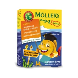 Möllers Omega-3 Jelly Fish ukus narandže, 36 gumenih ribica