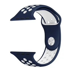 Apple Watch Sport Silicone Strap blue white M/ L 42/ 44/ 45mm