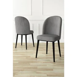 Hanah Home set trpezarijskih stolica Aste 6 kom, siva tkanina Babyface, crne metalne noge