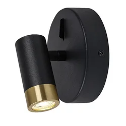 Rabalux Spot lampa Kadir, LED, 3W, 4000K, Sa prekidačem, IP44, Crno-zlatna