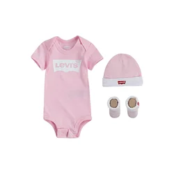 LEVIS Pajac/bodi Classic Batwing Infant 3pc Set, roza