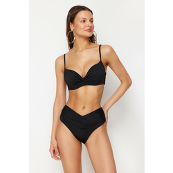 Trendyol Black V-Line High Waist Regular Bikini Six