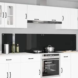 Kuhinjski zid 2 pcs Crna 120 x 50 cm Staklo otporno na udarce