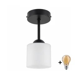 BRILAGI - LED plafonski luster RETRO GLASS 1xE27/60W/230V prečnik 10 cm crna/bela