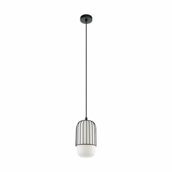 EGLO viseća lampa MULEGES E27 O16 cm crna bela 99618