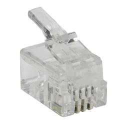 RJ9 Modular plug (4P4C), unshielded, stranded cable, 100 pieces