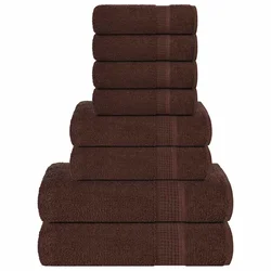 vidaXL Komplet brisač 8-delni rjava 360 gsm 100% bombaž