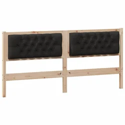 Vidaxl Vzglavje Drugo Rjava in črna 160 cm Trdna borovina