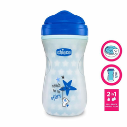 CHICCO Shiny čaša 12m+, svetli u mraku, plava