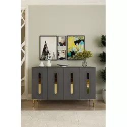 HANAH HOME Komoda Rany 120 Anthracite Gold