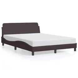 Vidaxl Posteljni okvir Dover temno rjav 120x200 cm blago