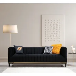 Atelier del Sofa Trosed Bellino 89x75x222cm Crno-Zlatni