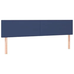 Vidaxl Posteljno vzglavje modra 160x5x78/88 cm blago