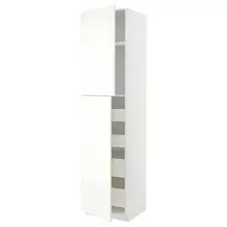 METOD / MAXIMERA Vis.el. s 2 vrata/4 fioke, bela/Vallstena bela, 60x60x240 cm