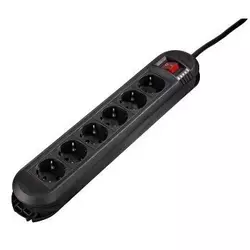 HAMA Colour naponski produžni kabl 6 utičnica 3m (Crn) - 108889 6, 3m