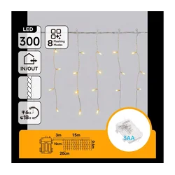 Aigostar - LED spoljašnji božićni niz 300xLED/8 funkcija 18x0,4m IP44 topla bela