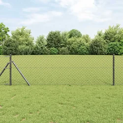 Stup za ogradu Siva 25 x 0,8 m (mreža 40 x 40 mm) Čelik i PVC