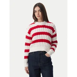 Tommy Jeans Pulover DW0DW22926 Rdeča Loose Fit