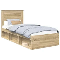 Vidaxl Konstrukcija postelje z vzglavjem Sonoma hrast 75 x 190 cm