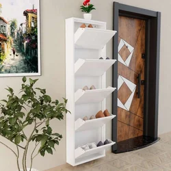 HANAH HOME Ormar za cipele 5 Piece Metal White