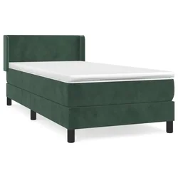 Vidaxl Box spring postelja z vzmetnico temno zelena 80x200 cm žamet