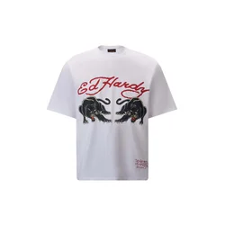 Ed Hardy Majica Double-Panther svetlo rumena/rdeča/črna/bela