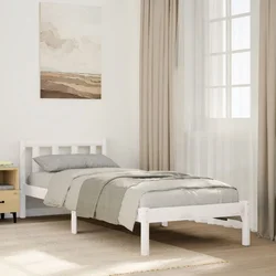 Okvir kreveta bez madraca bijeli 80 x 210 cm masivna borovina