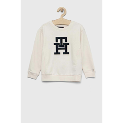 TOMMY HILFIGER Sweater majica, crna / bijela