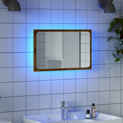 Kupaonsko ogledalo s LED svjetlom boja hrasta 60x8,5x38 cm