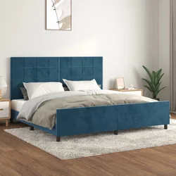 Okvir za krevet bez madraca tamnoplavi 200x200 cm baršunasti